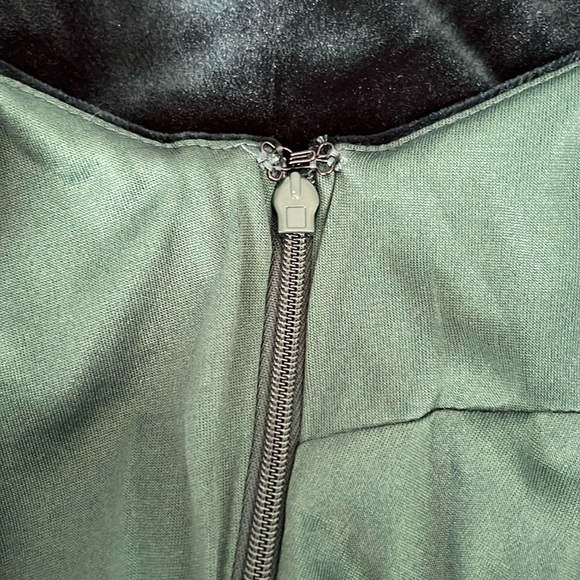 Lulu's Off the Shoulder Green Velvet Dress - Picture 9 of 9